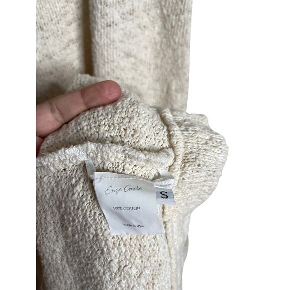 Enza Costa Slub Sweater Knit Half Sleeve Dress in Undyed Womans Small+ - Picture 11 of 11